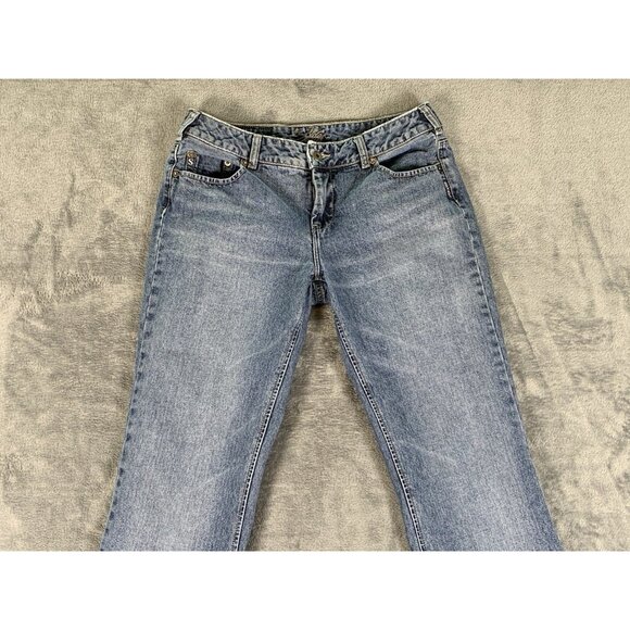 Silver Jeans Women's 32x32 Flared Slit Hem Blue Medium Wash - Picture 2 of 14